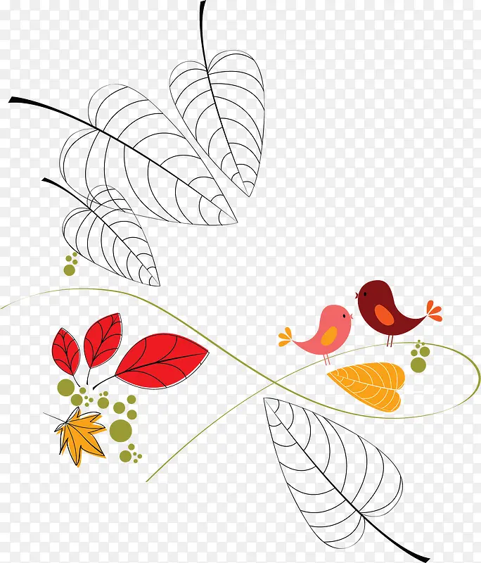 秋季落叶装饰图案