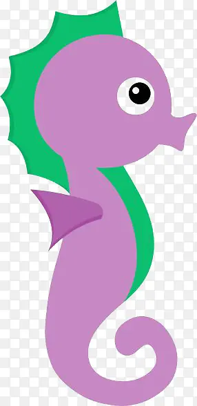 可爱的卡通紫色海马免抠素材
