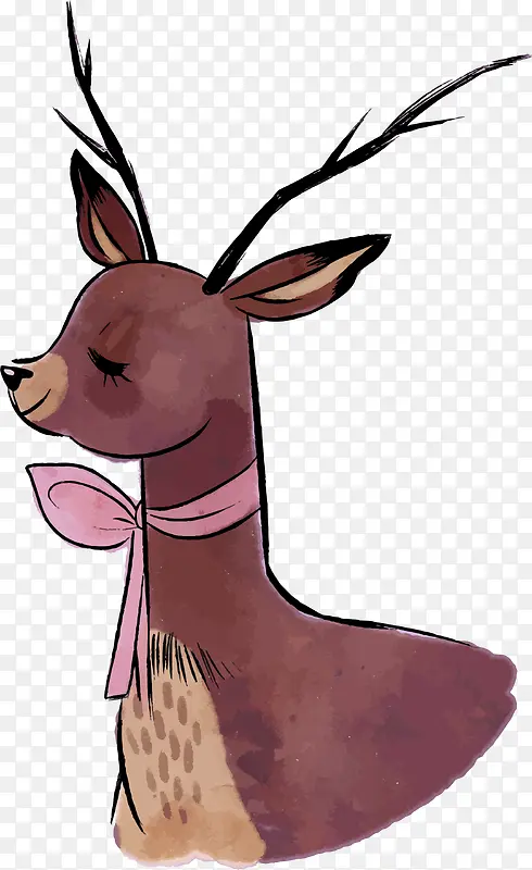 卡通手绘小鹿动物装饰画