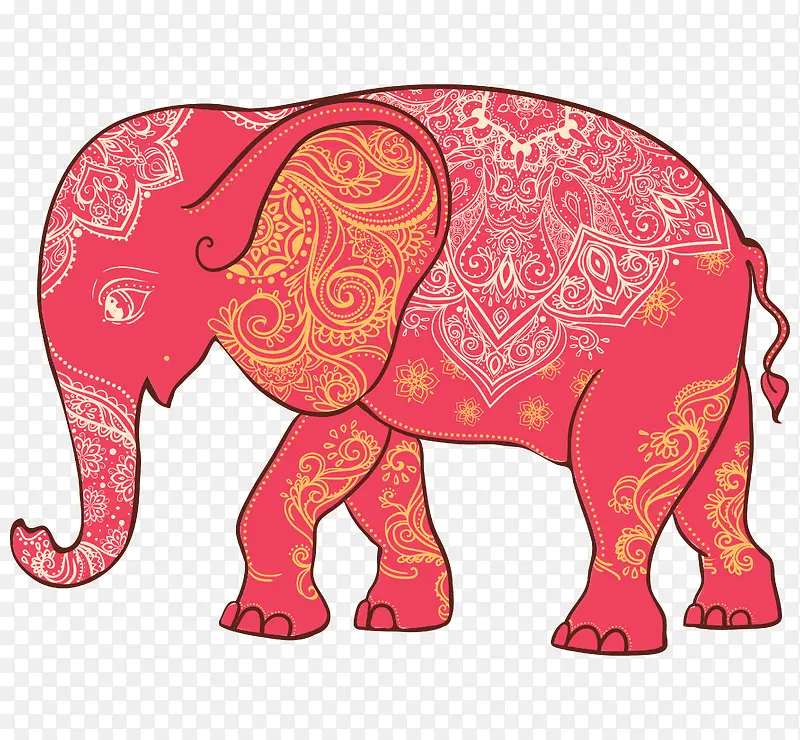 卡通手绘文艺简约大象动物插画设