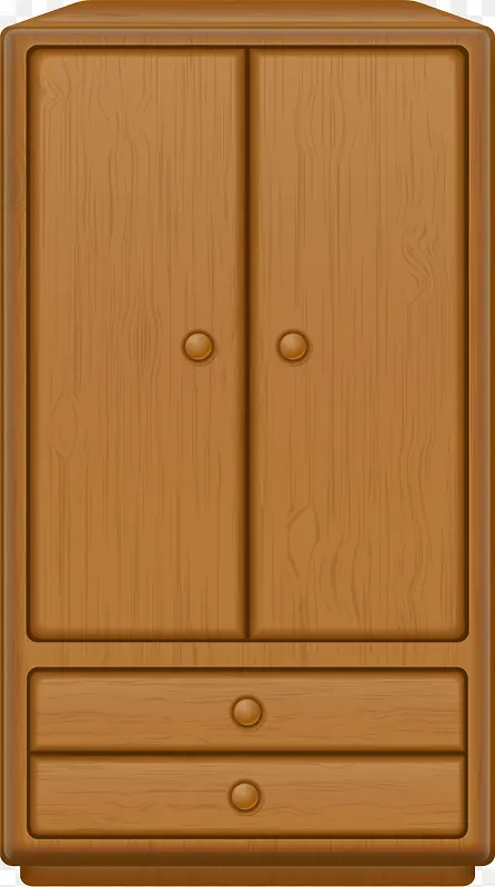 褐色卡通实木衣柜