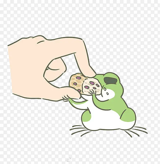抱着食物吃的青蛙