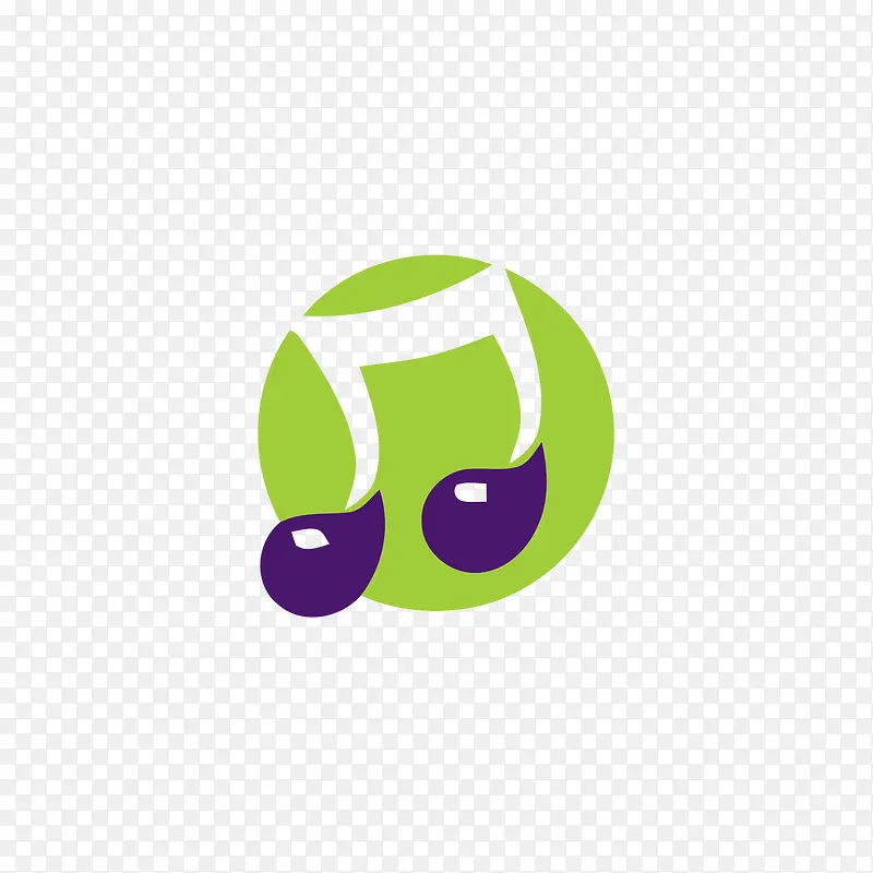 绿色创意音乐符号标识元素