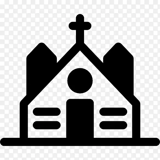 教堂屋顶上的十字架图标