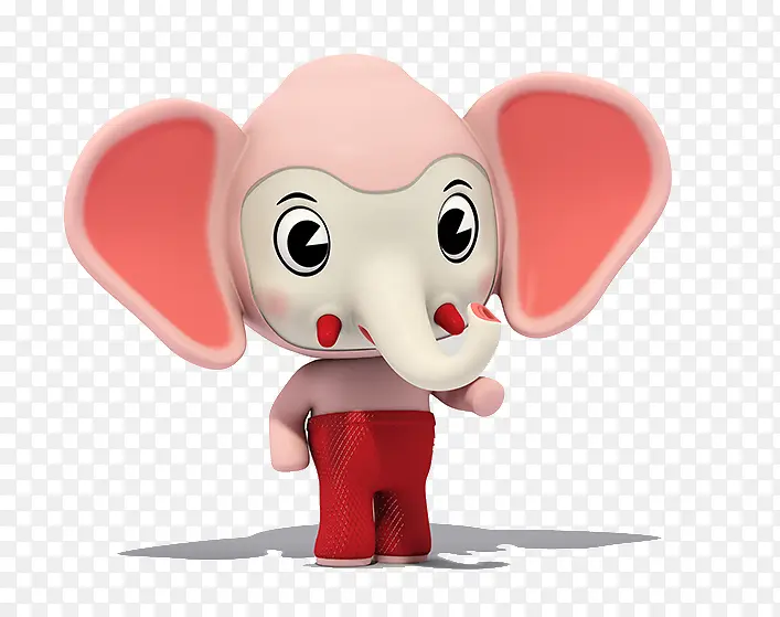 红色耳朵可爱大象