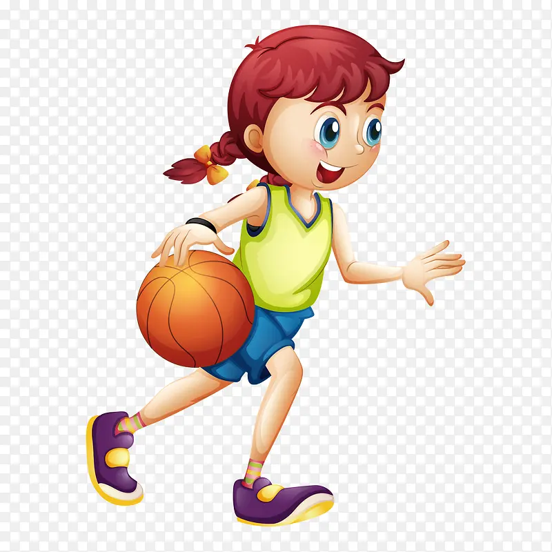 活力儿童玩耍篮球