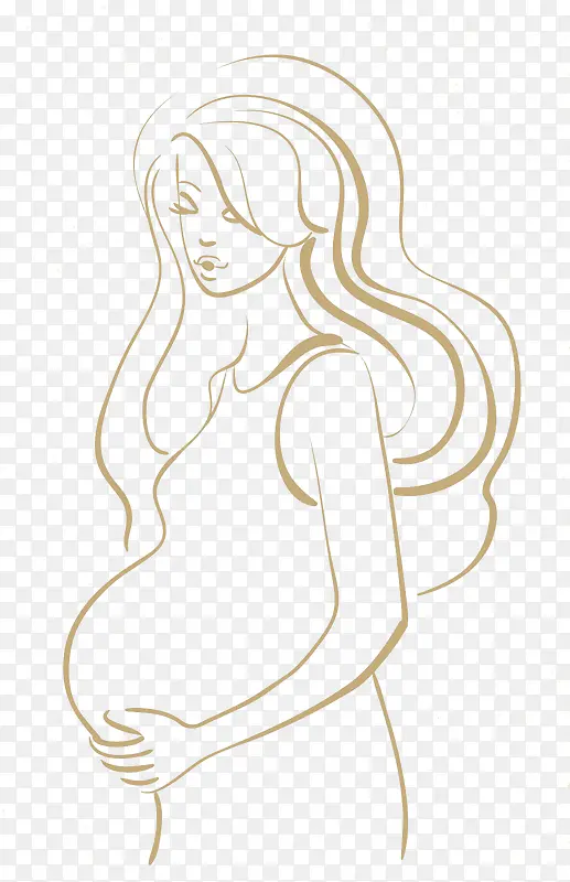 怀孕的妈妈手绘