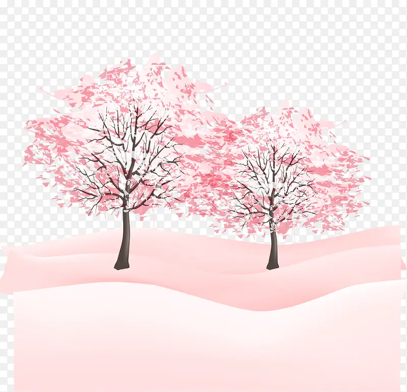 唯美粉色桃花大树