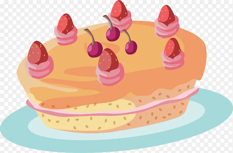 草莓装饰芝士蛋糕
