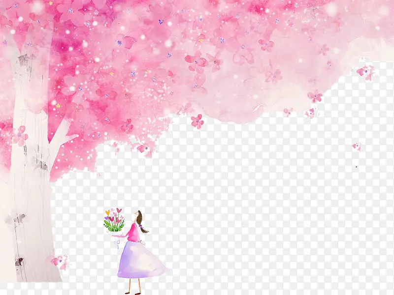 粉色梦幻树图片素材