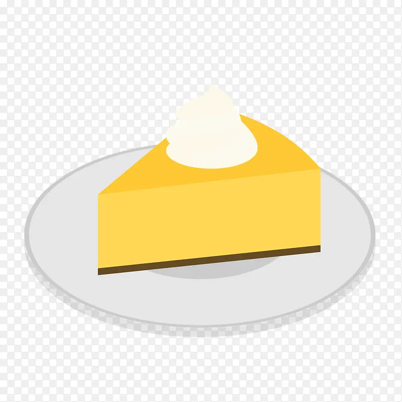 黄色芝士小蛋糕矢量图