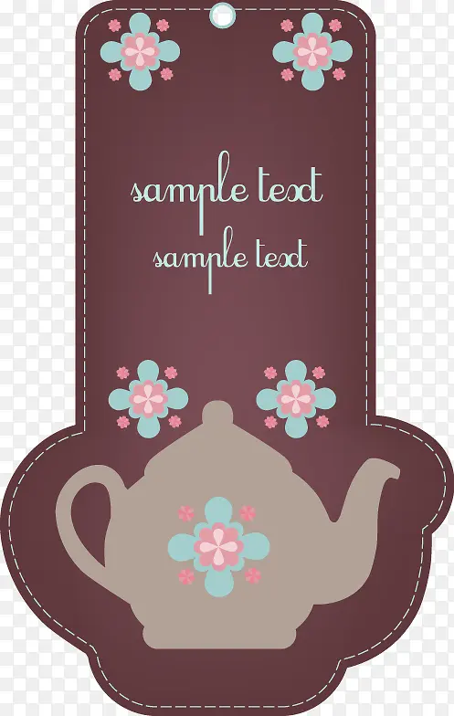可爱花纹茶壶标签模板下载