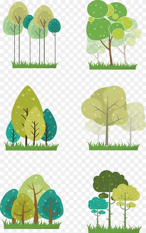 创意树木绿色植物矢量图形