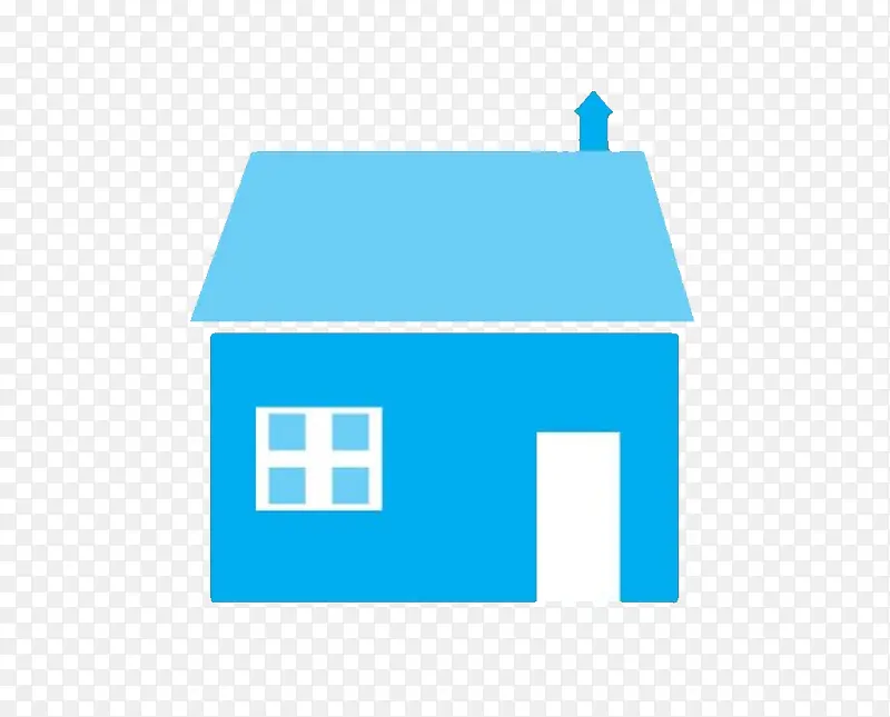 蓝色清新扁平化房屋图案