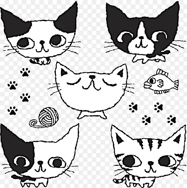 五只可爱的猫咪和玩具
