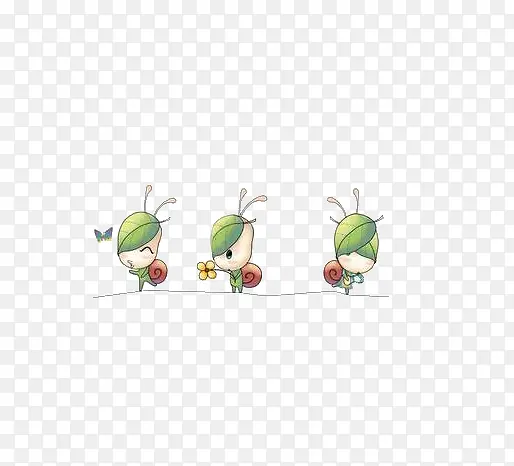 三只可爱的小蜗牛