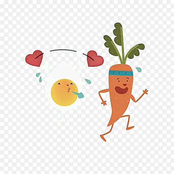 卡通运动的胡萝卜