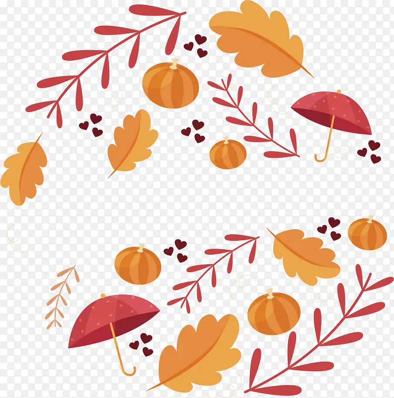 秋天南瓜树叶标题框