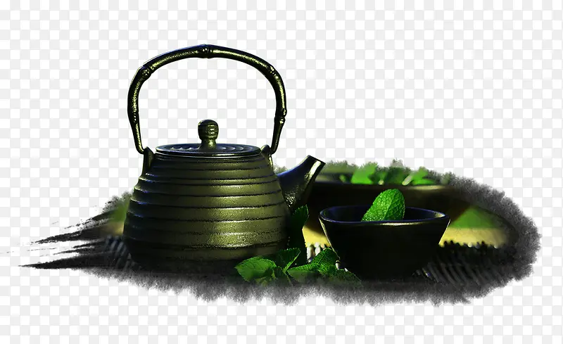一壶安化黑茶茶水图片素材