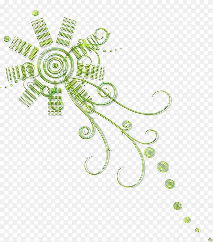 绿色潮流装饰花纹