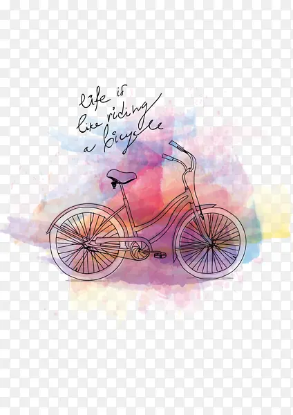 水彩自行车