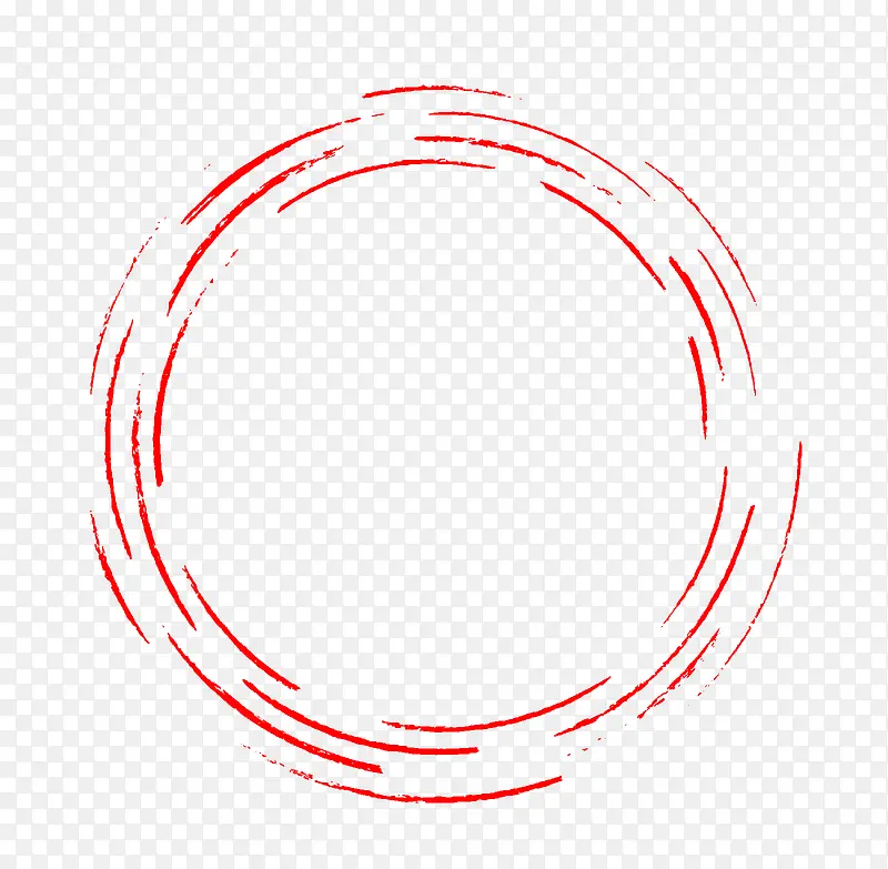 手绘抽象红圈　