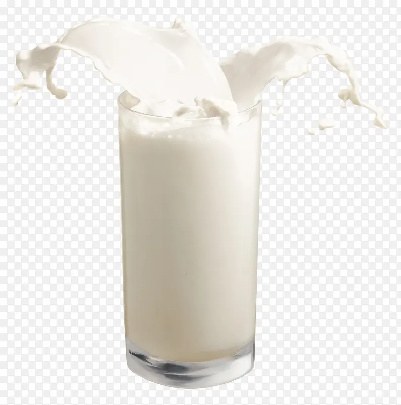 玻璃杯 外溢牛奶png素材