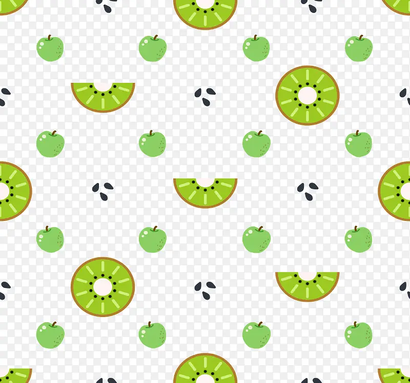 绿色猕猴桃苹果花纹
