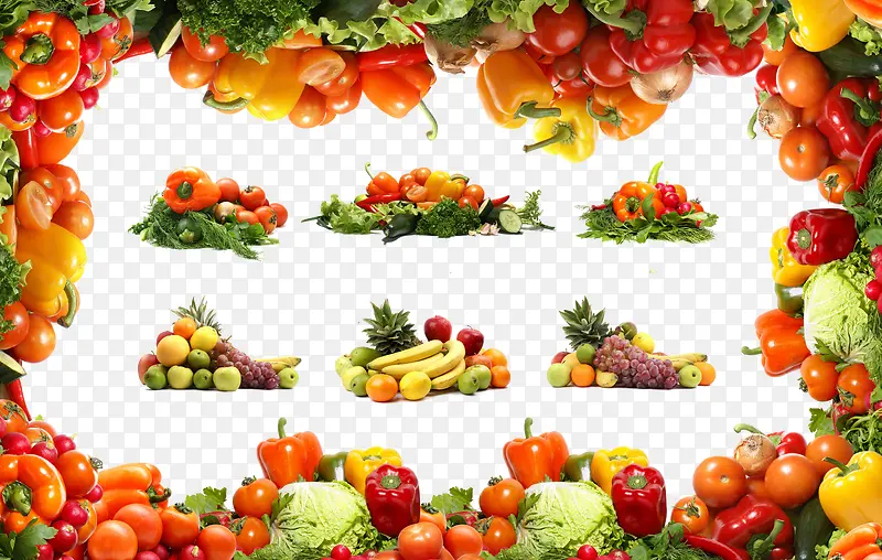 蔬菜水果边框图案
