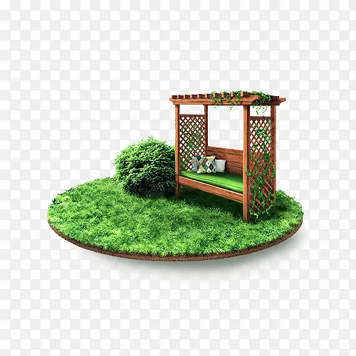绿色草地上的亭子