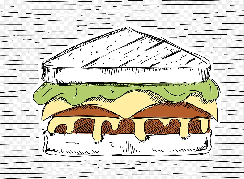 卡通彩绘汉堡包