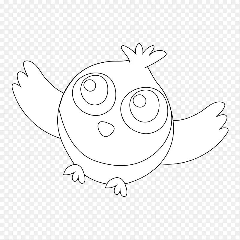 可爱线条小鸟简笔画