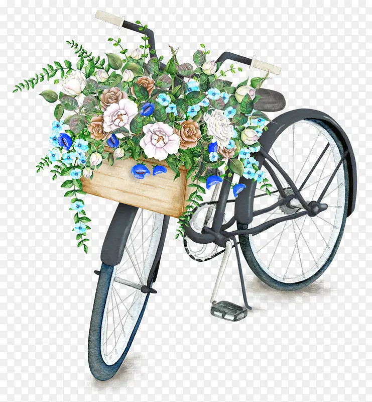 花卉花篮自行车