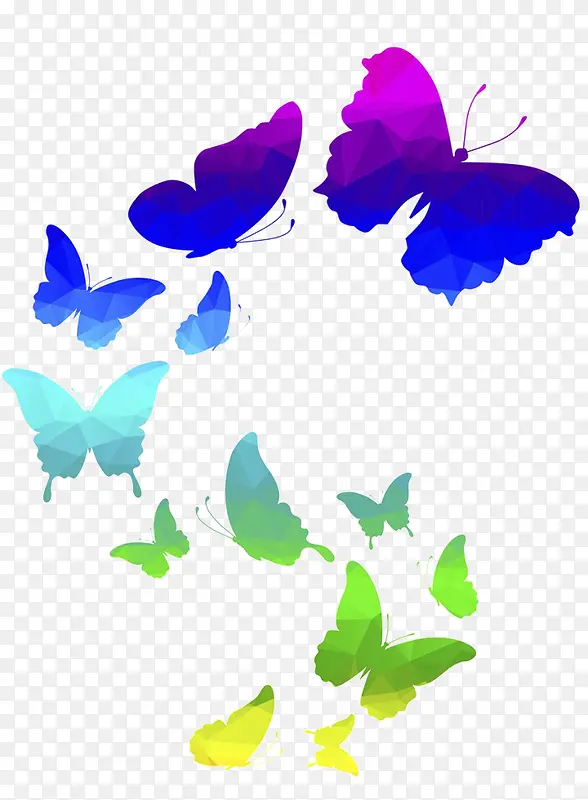 几何彩色蝴蝶装饰背景素材
