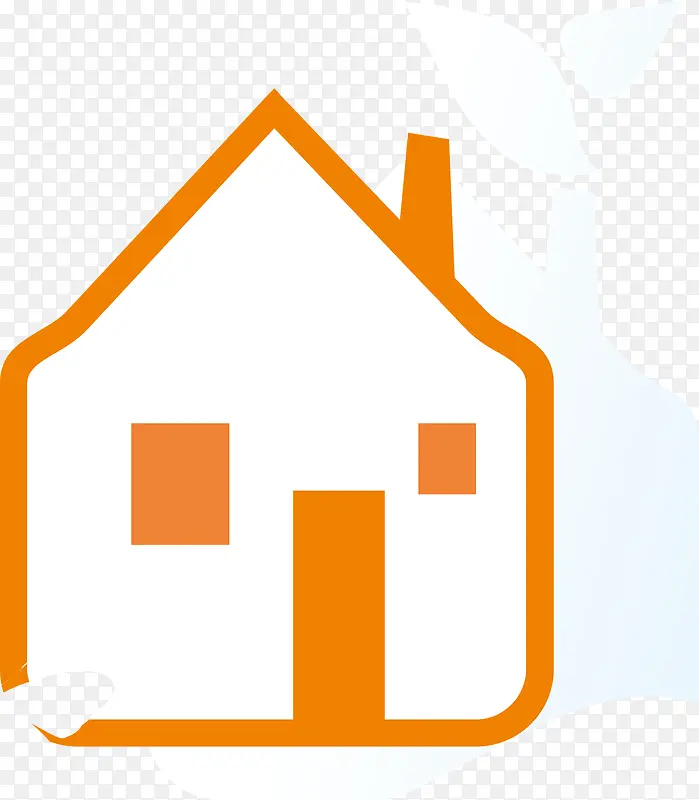 矢量橙色房子logo图