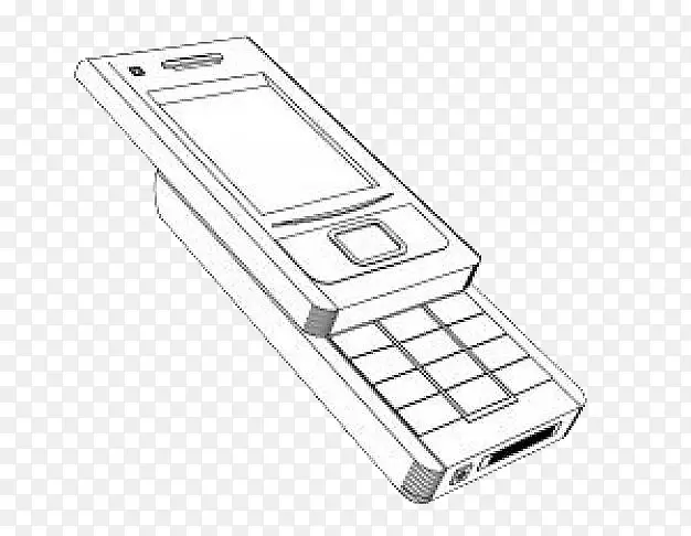 免抠素材黑白手机描绘图线条