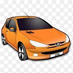 橙色东风标致汽车PNG图标