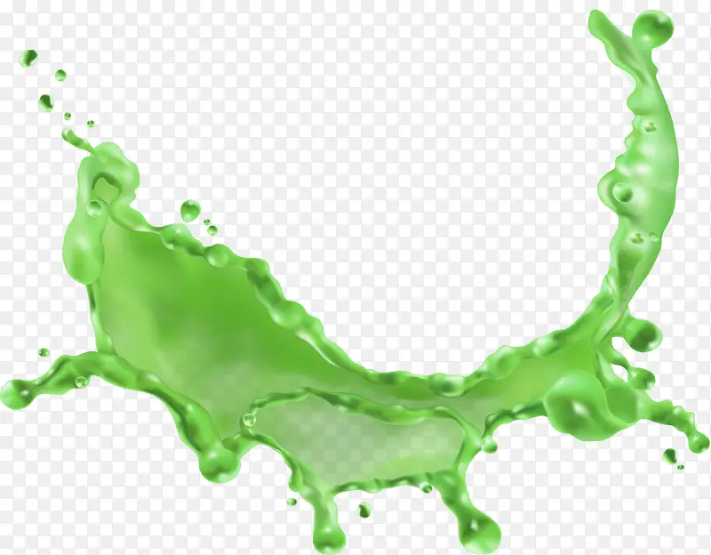 绿色飞溅液体