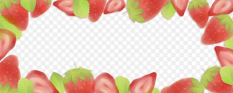 水果草莓手绘边框装饰插图