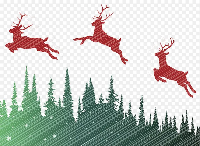 圣诞节森林麋鹿