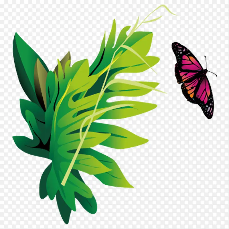 绿植和蝴蝶