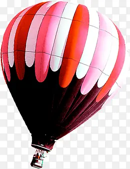 红白粉色彩明显热气球