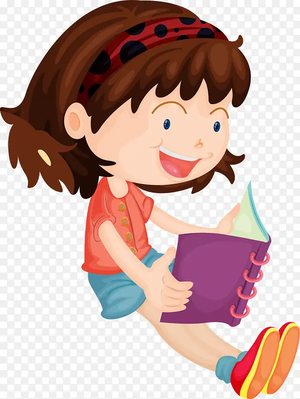 开学季看书的小女孩