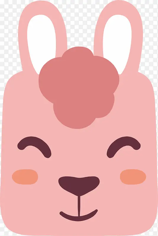粉红色微笑兔子