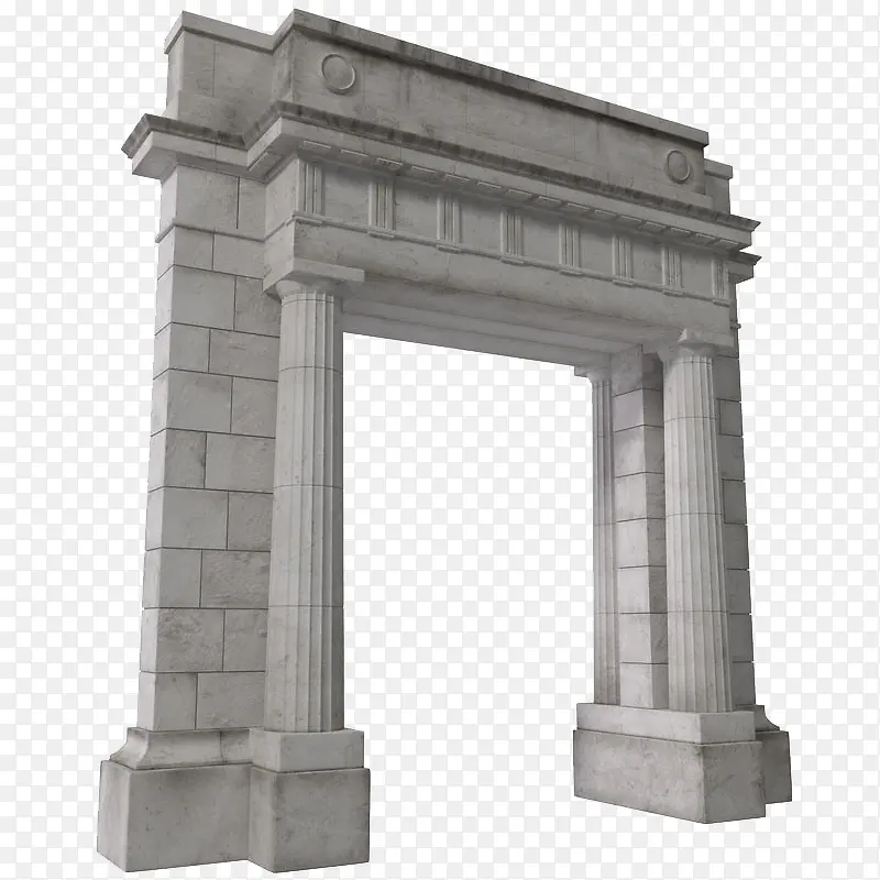 灰色大理石棕色拱形门