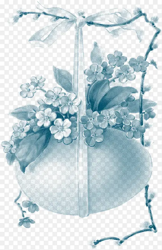 手绘复古素描花朵