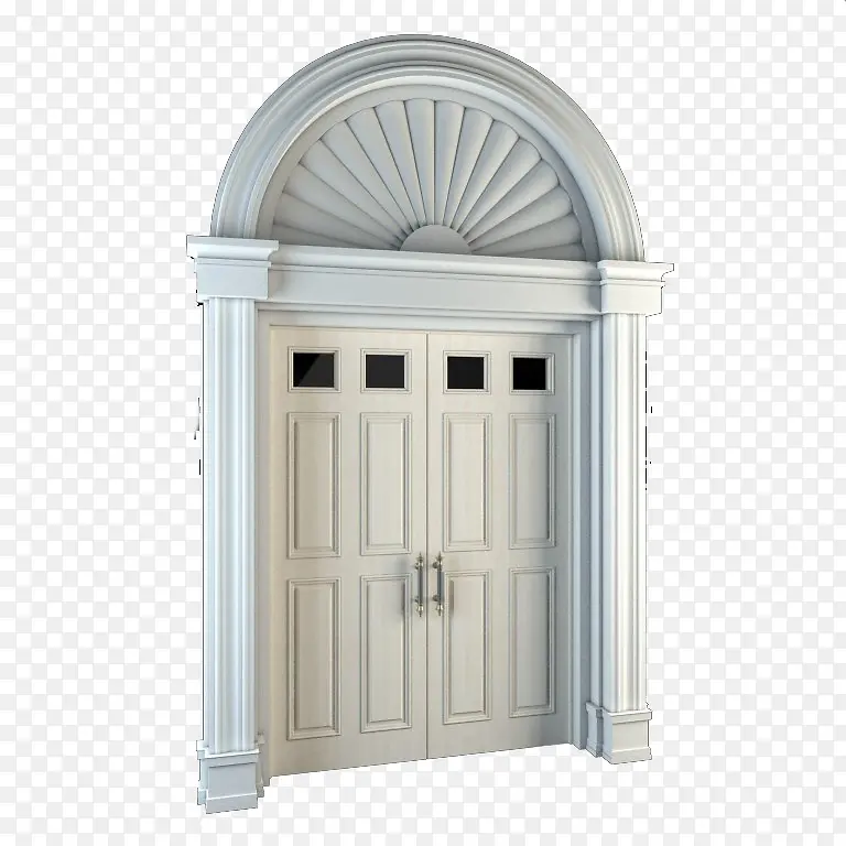 白色欧式拱形门