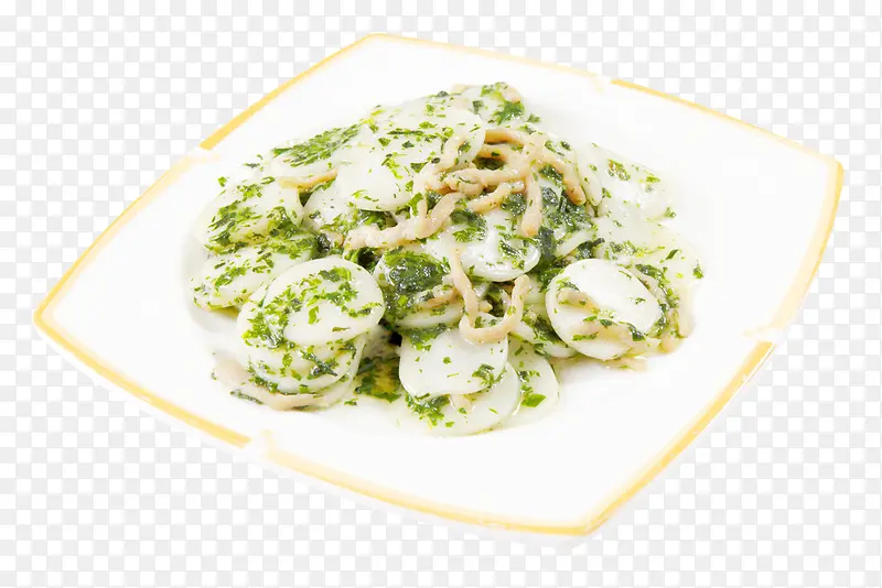 美味荠菜肉丝炒年糕