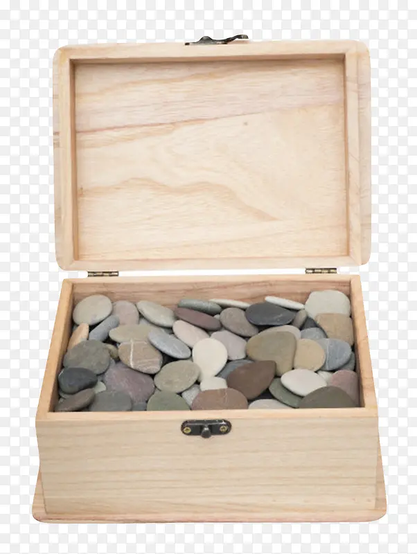 卡其色装满硬币的木盒实物