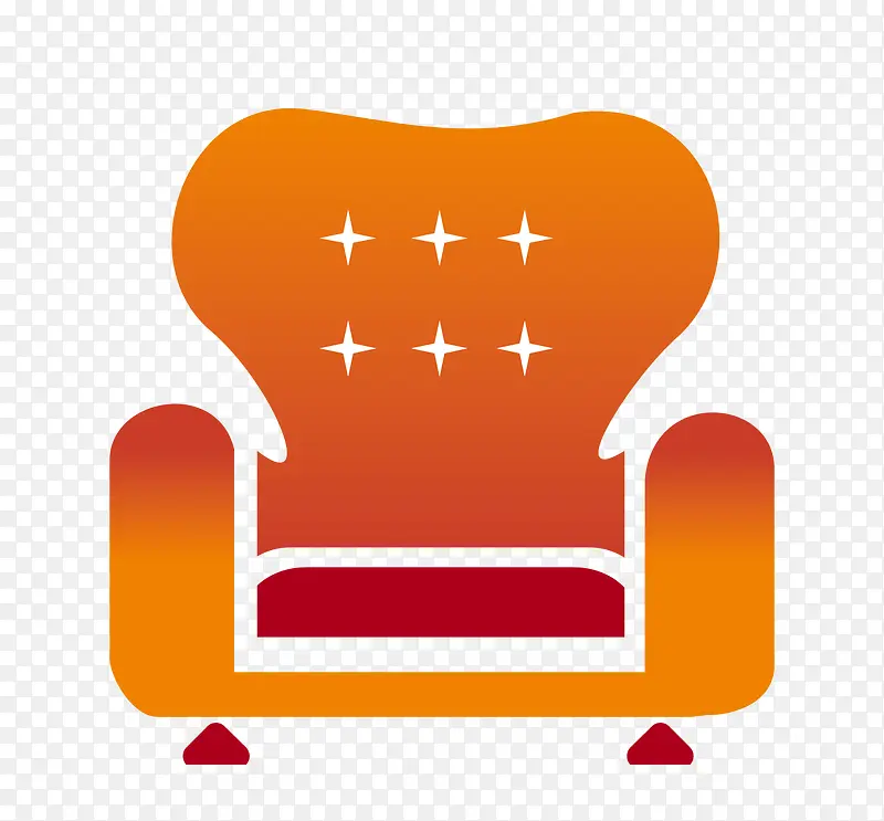 橙色扁平化座椅